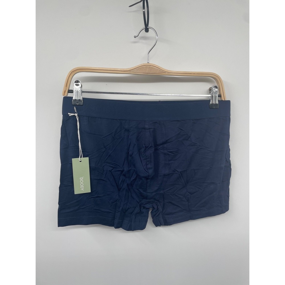 Boody Everyday Boxer Briefs Mens XL Navy Bamboo Jersey Lightweight Underwear NWT